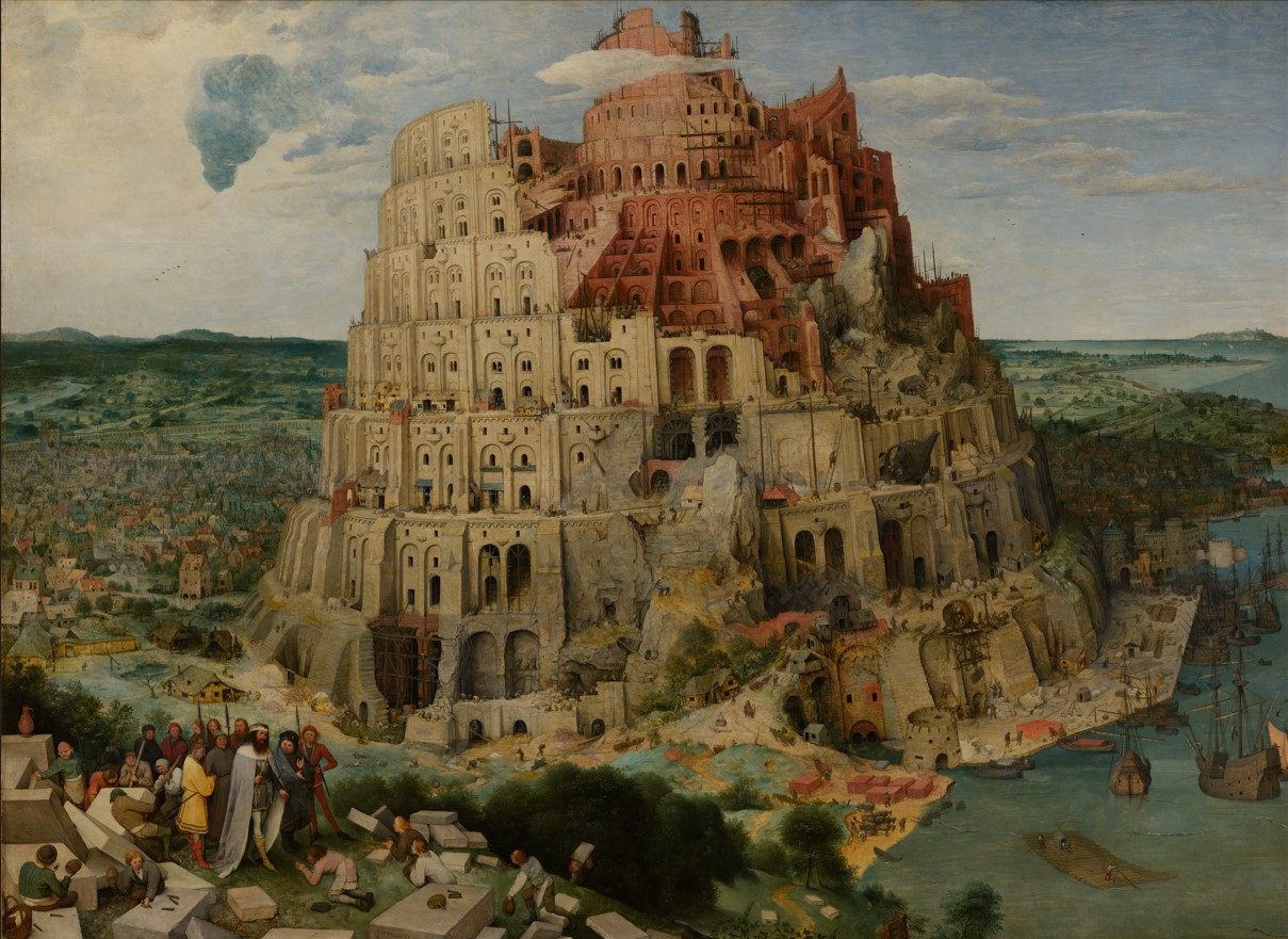 Pintura da Torre de Babel, de Pieter Bruegel, usada como metáfora para sistemas que não compartilham uma linguagem comum